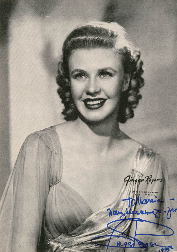 Ginger Rogers signed Portrait